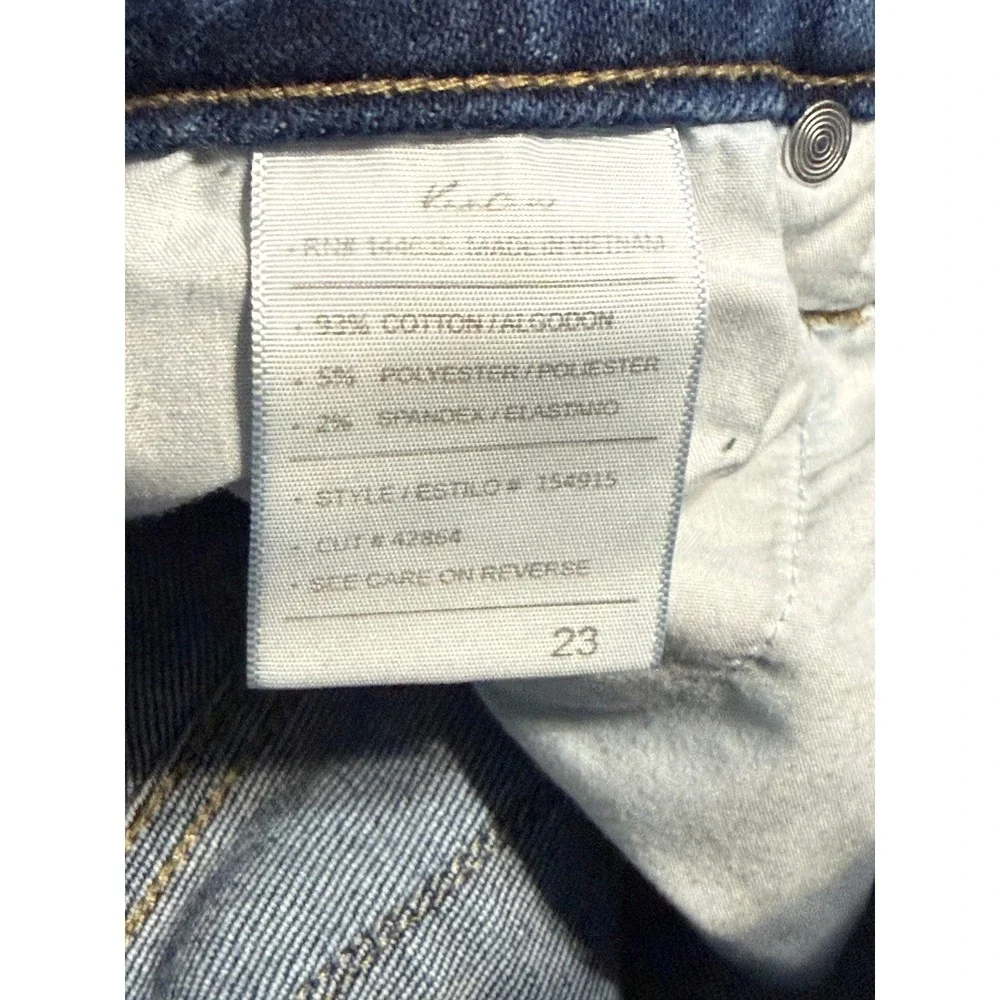 Kancan Womens Distressed Skinny Jeans Dark Wash‎ Button Fly Size 23